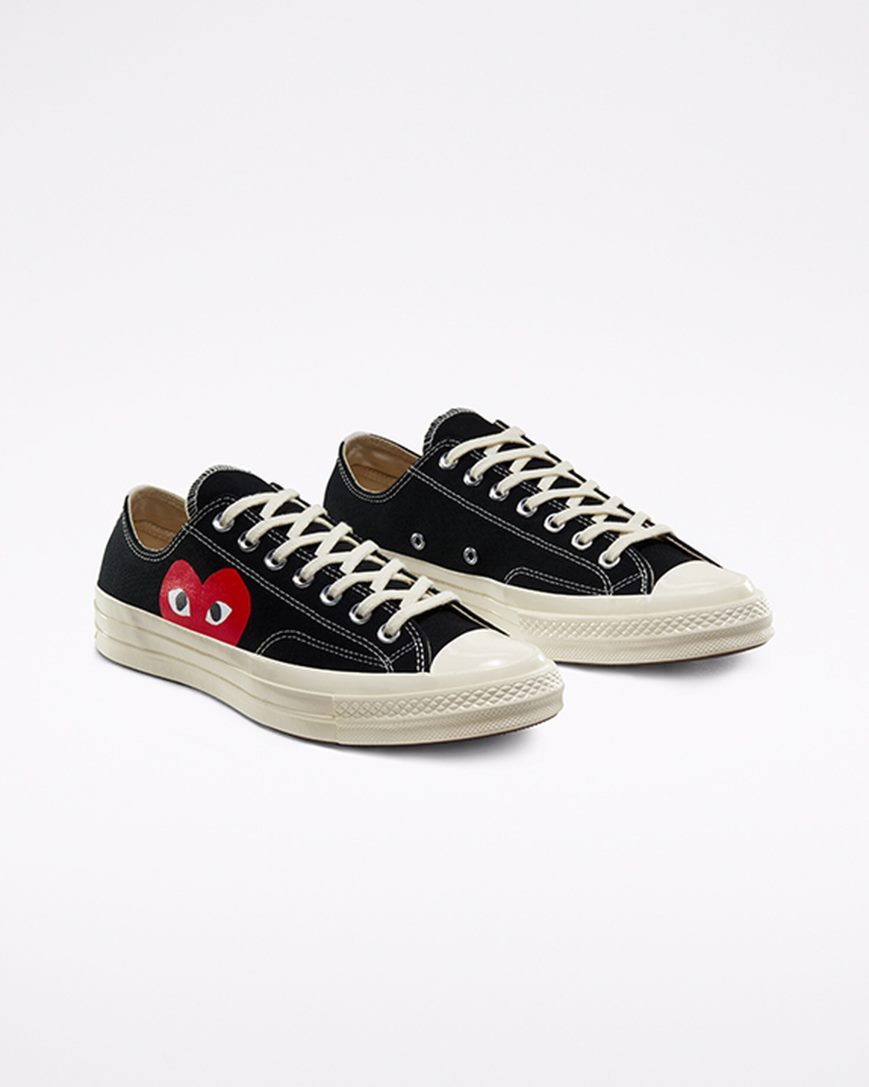 Pánské Boty Nízké Converse x Comme des Garçons PLAY Chuck 70 Černé Bílé Červené | CZ GSLM46